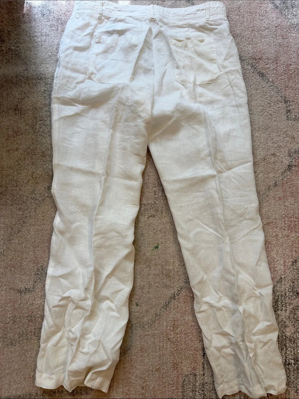Women’s Casual Linen Blend Pants in Off-White